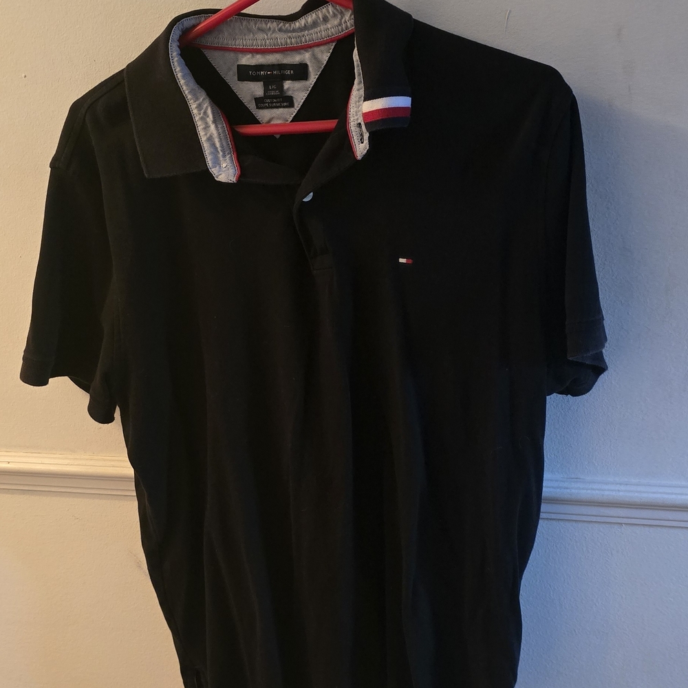 Tommy Hilfiger Black Polo Shirt Classic Design